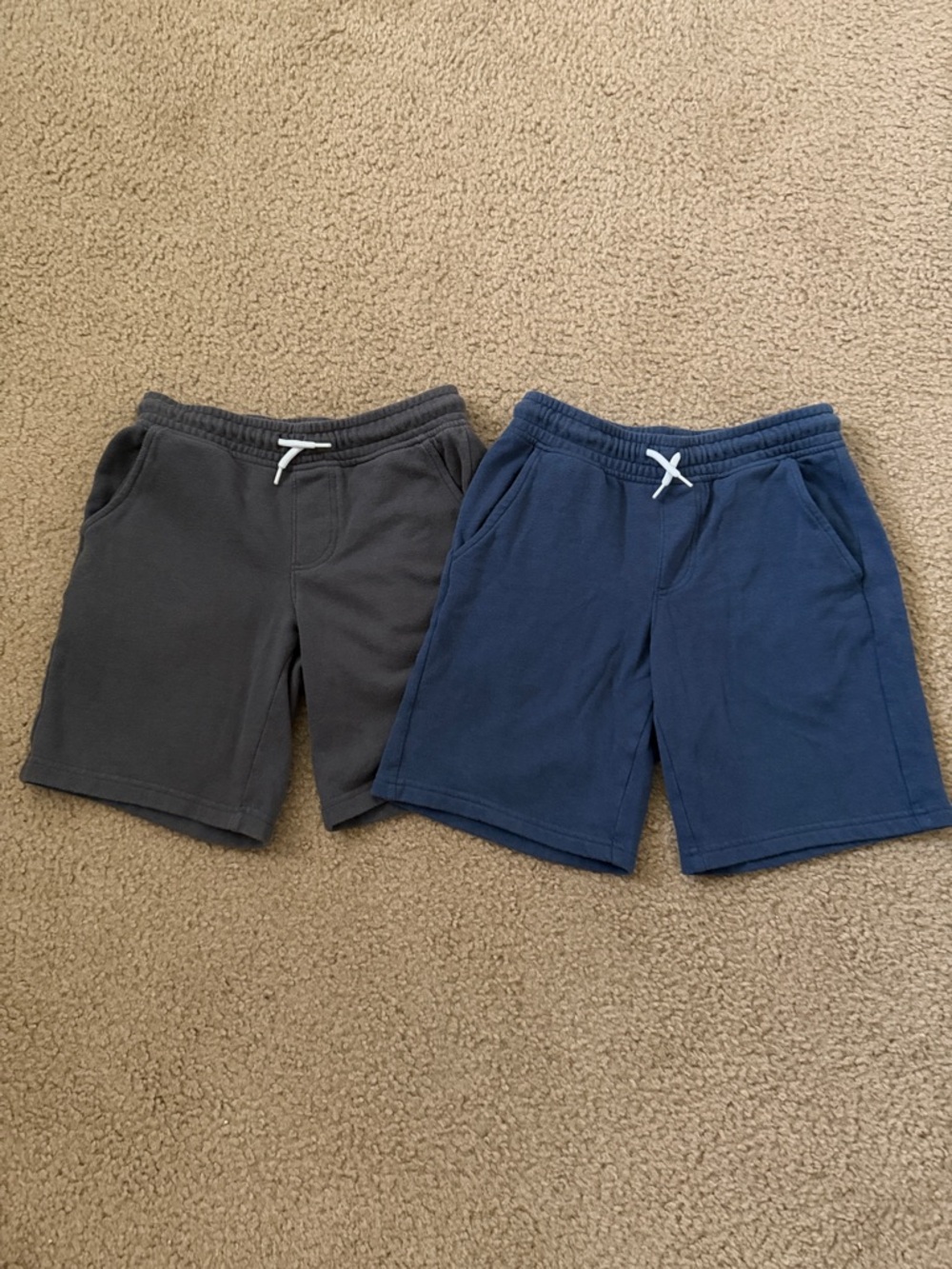 Boy’s Drawstring Sweat Shorts Duo - Charcoal & Navy